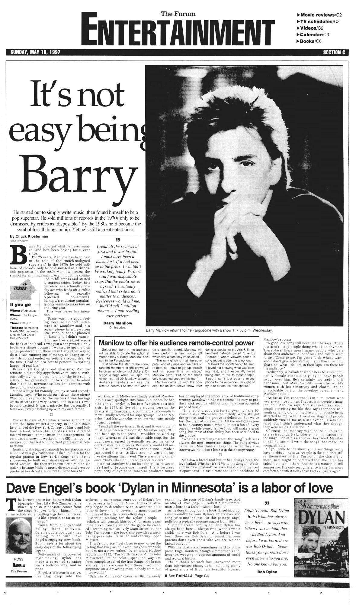 THE FORUM OF FARGO MOORHEAD Bob Dylan front cover