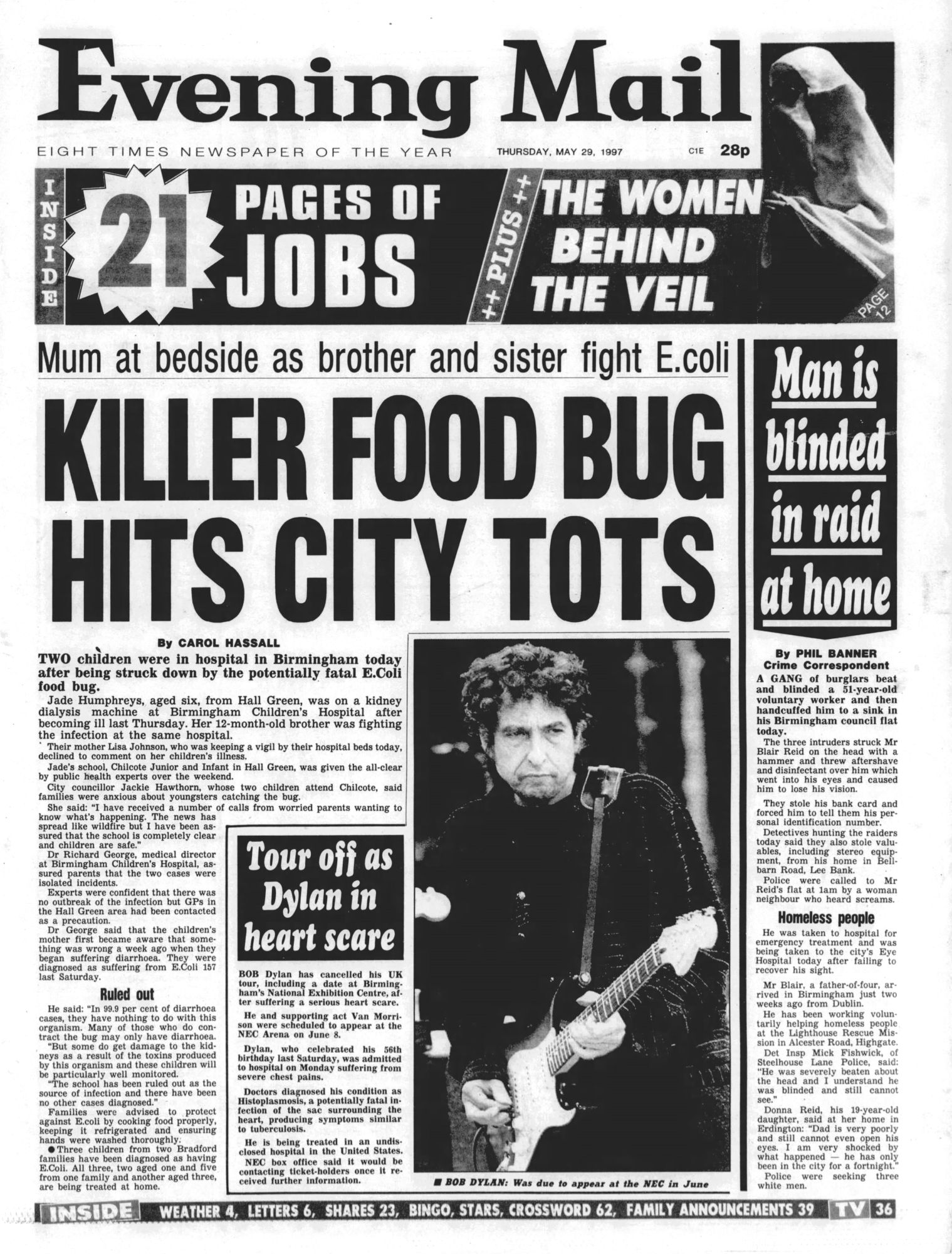evening mail uk Bob Dylan front cover