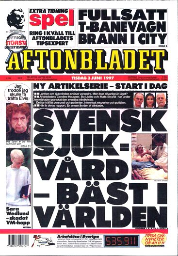 Aftonbladet Bob Dylan front cover