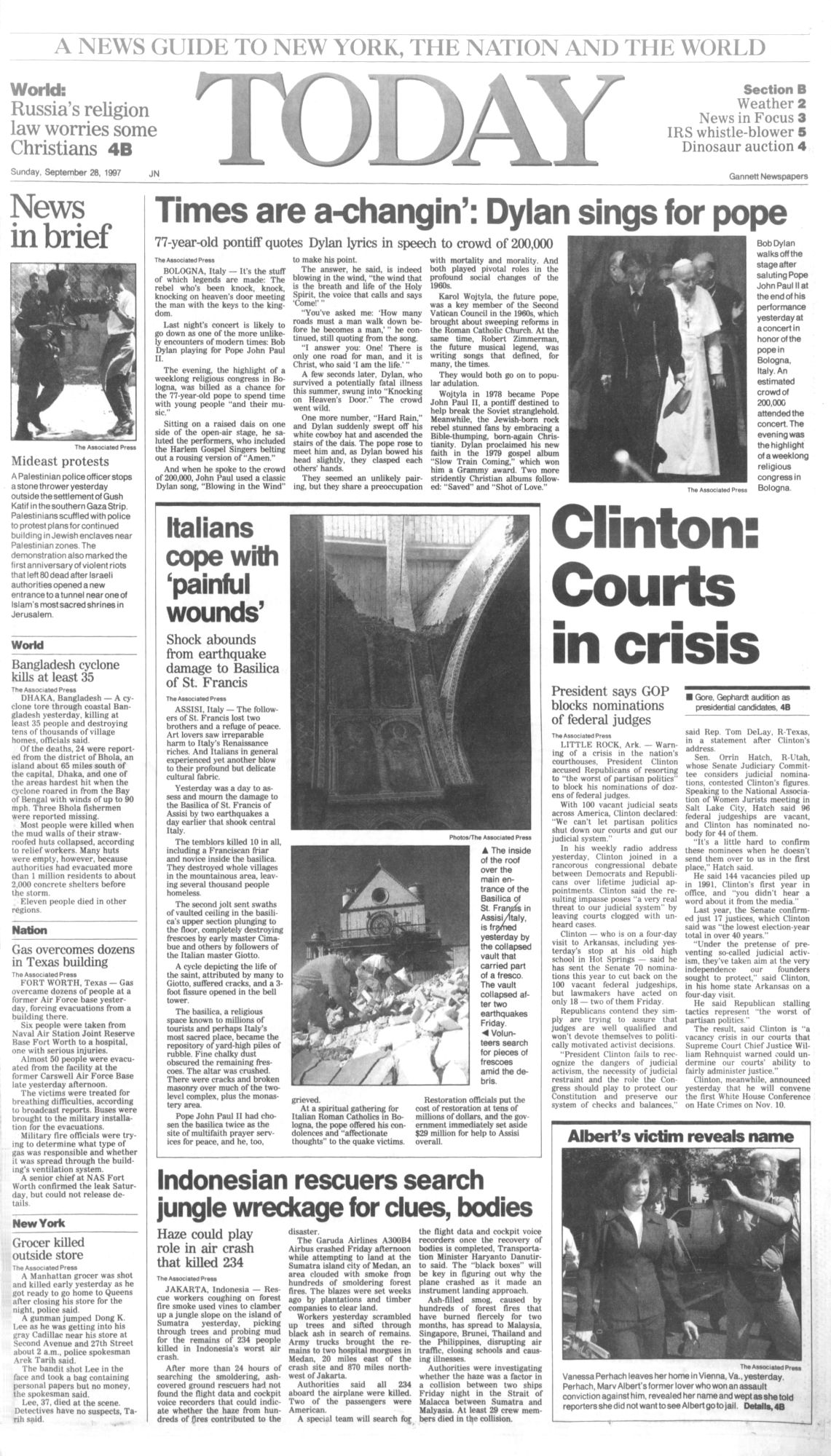 the journal news Bob Dylan front cover