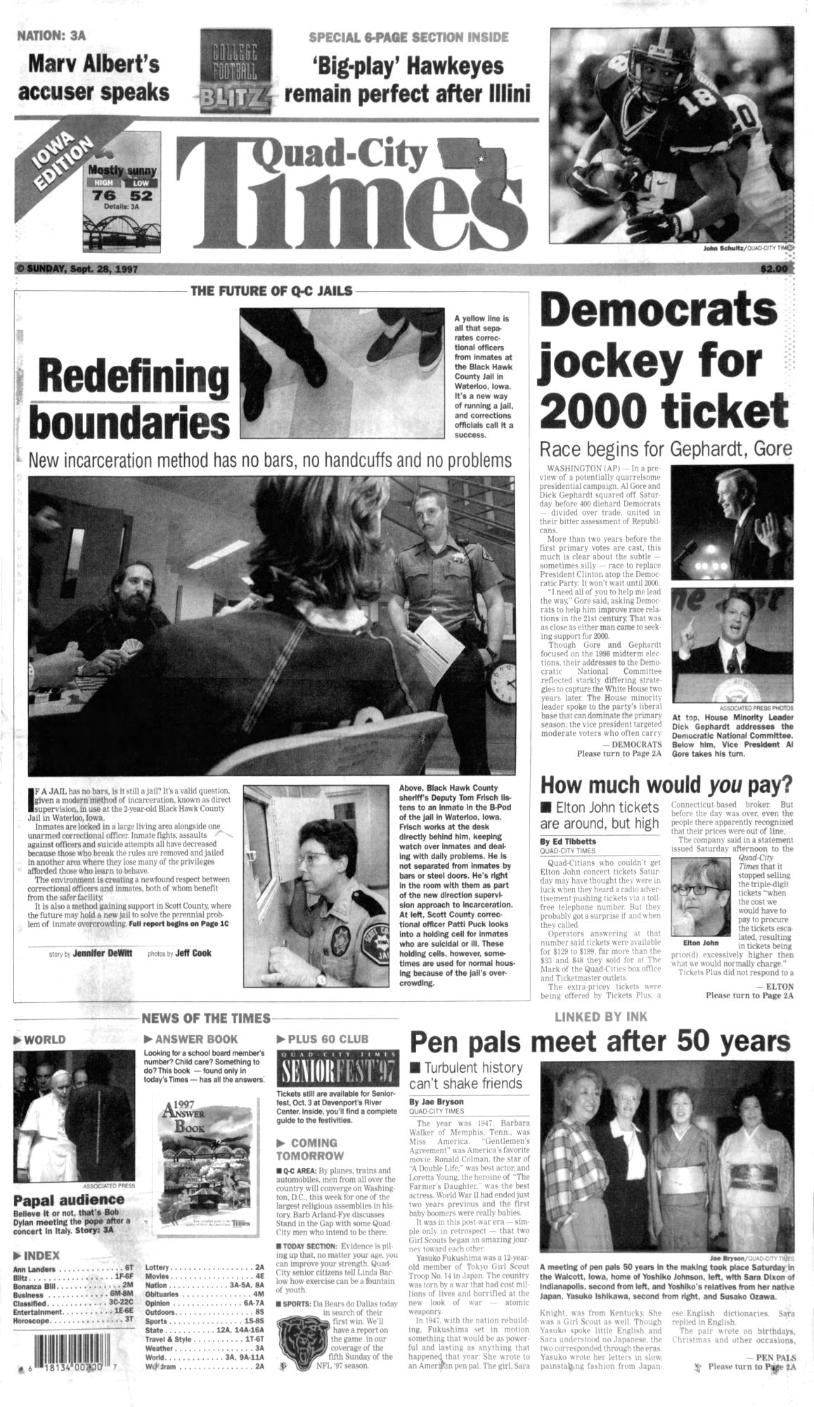 Quad-City Times Bob Dylan front cover