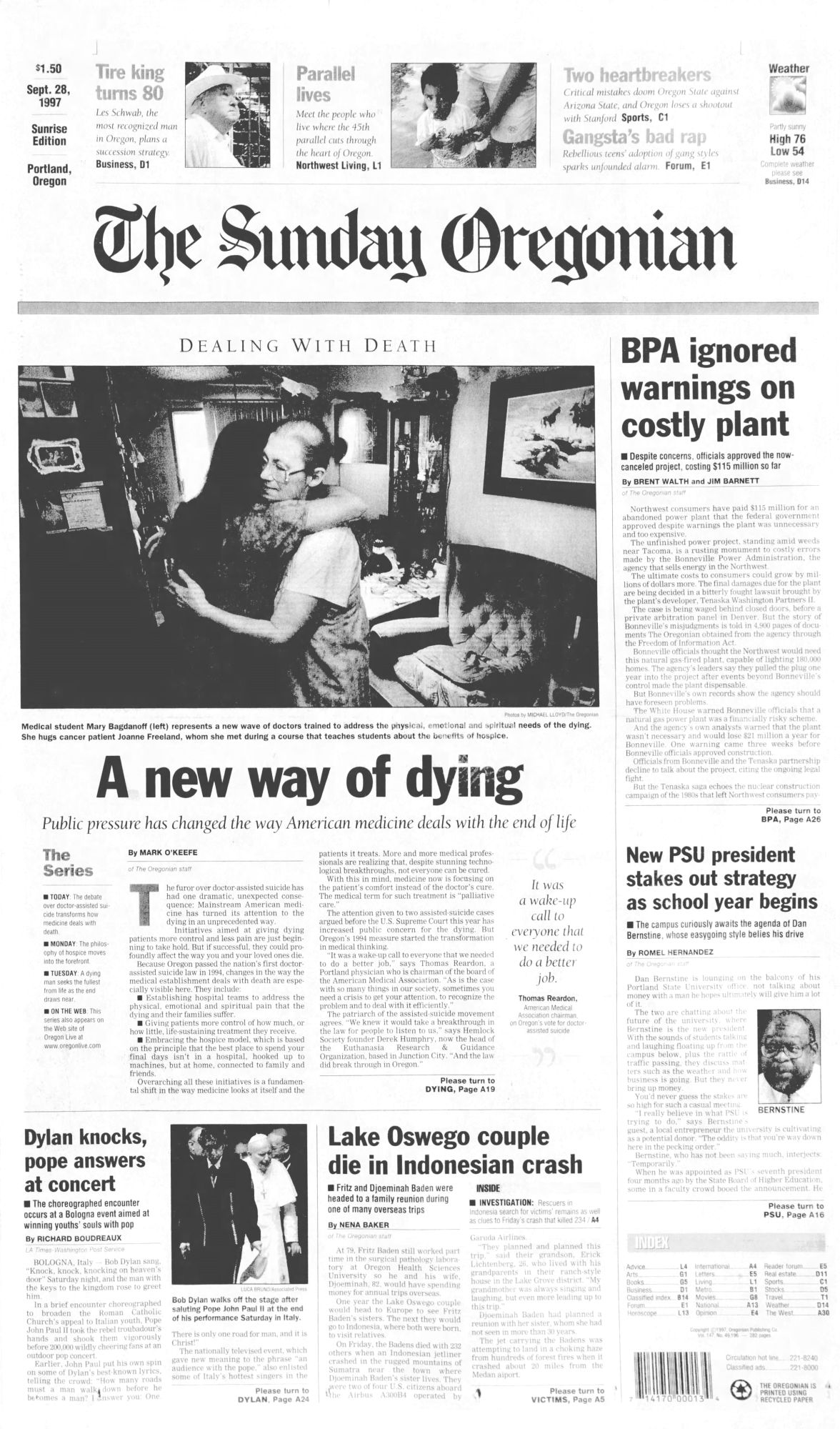 the oregonian Dylan front cover