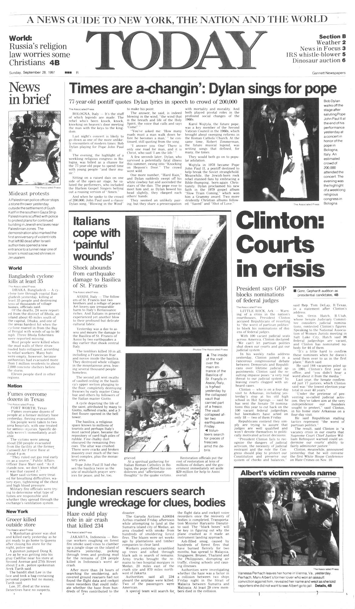 the standard star Bob Dylan front cover