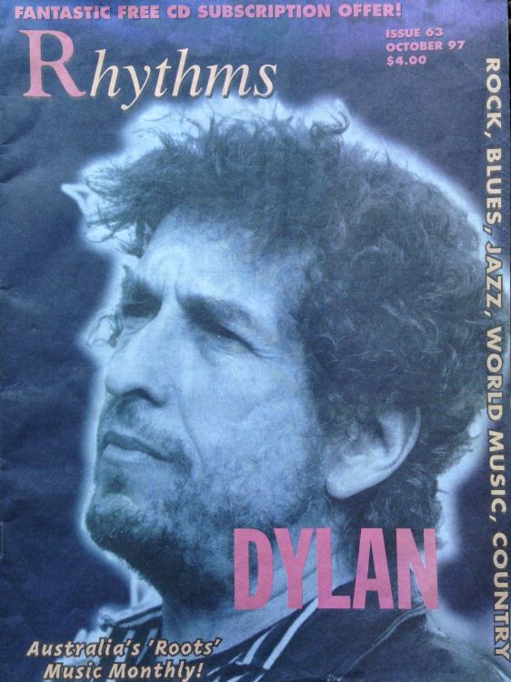 rythms australia #63 magazine Bob Dylan front cover