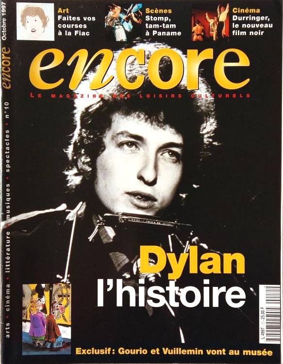 encore magazine Bob Dylan front cover
