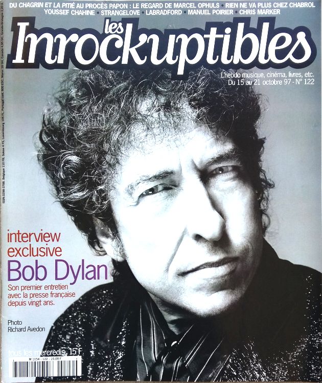 Les Inrocks 1997 magazine Bob Dylan front cover
