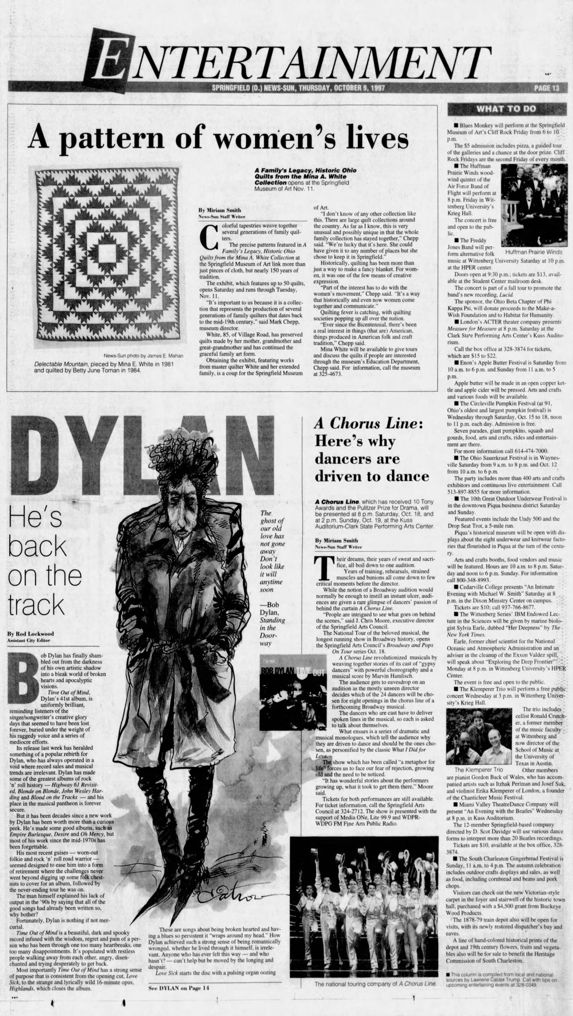 sprigfield news-sun Bob Dylan front cover