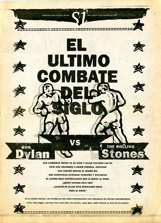 clarin argentina 14 November 1997 Bob Dylan front cover
