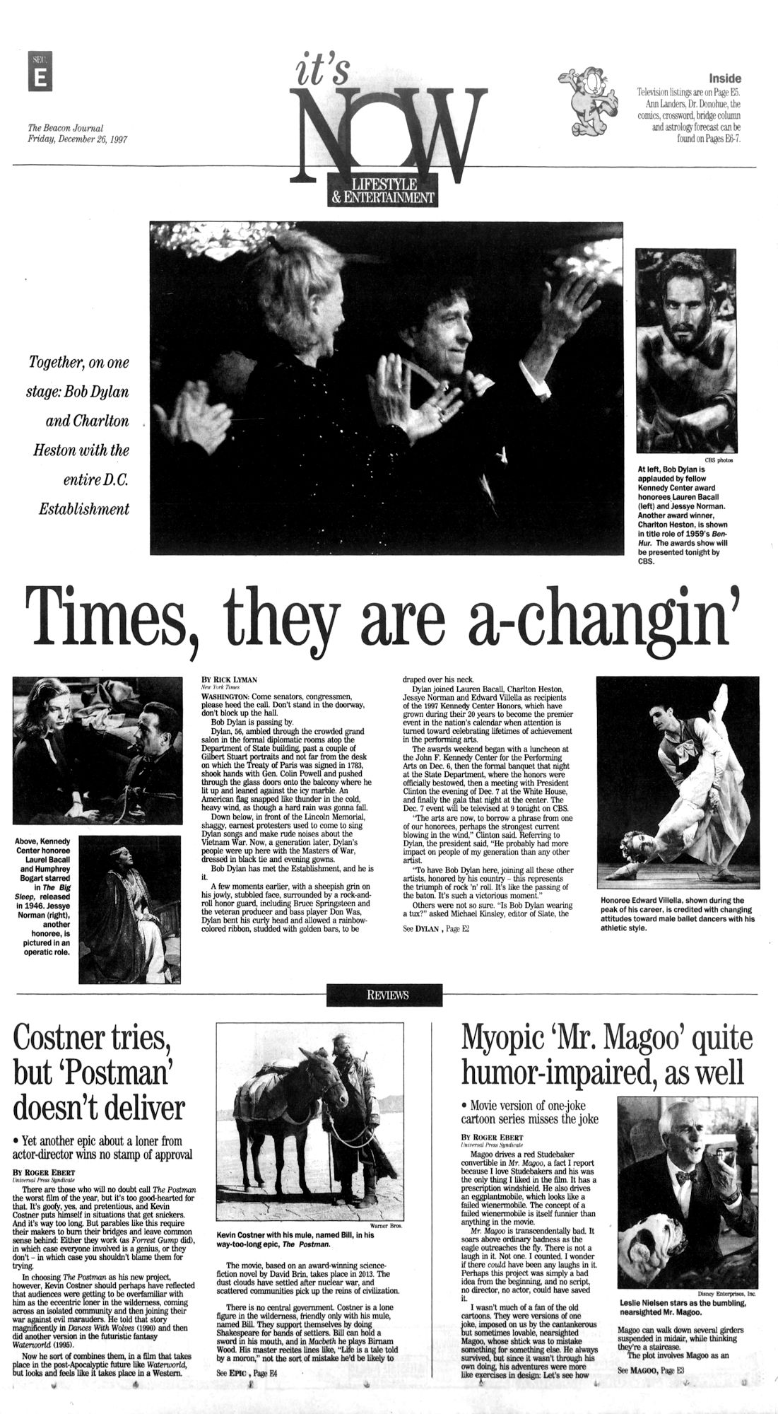 akron beacon journal Bob Dylan front cover