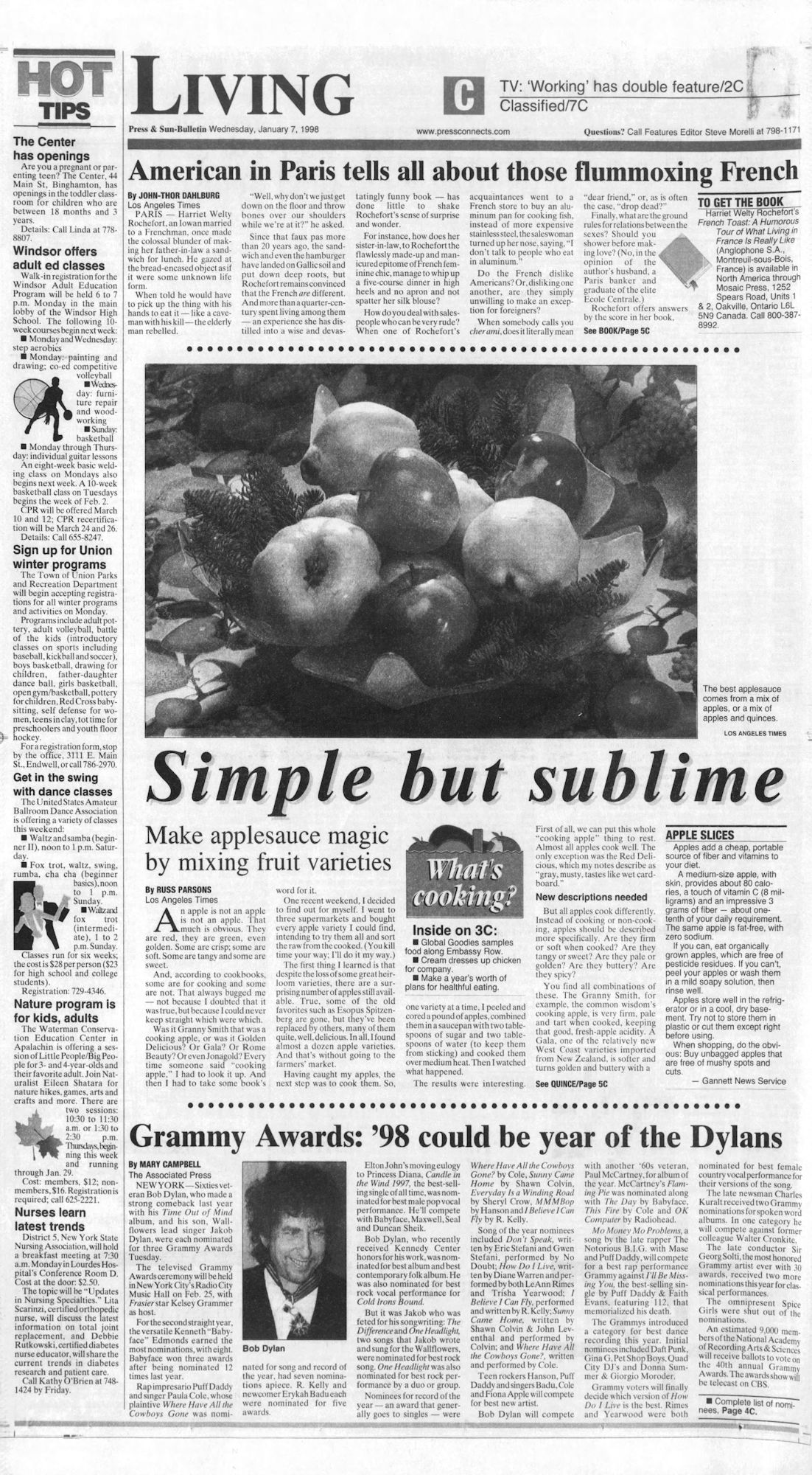Press & Sun Bulletin Bob Dylan front cover