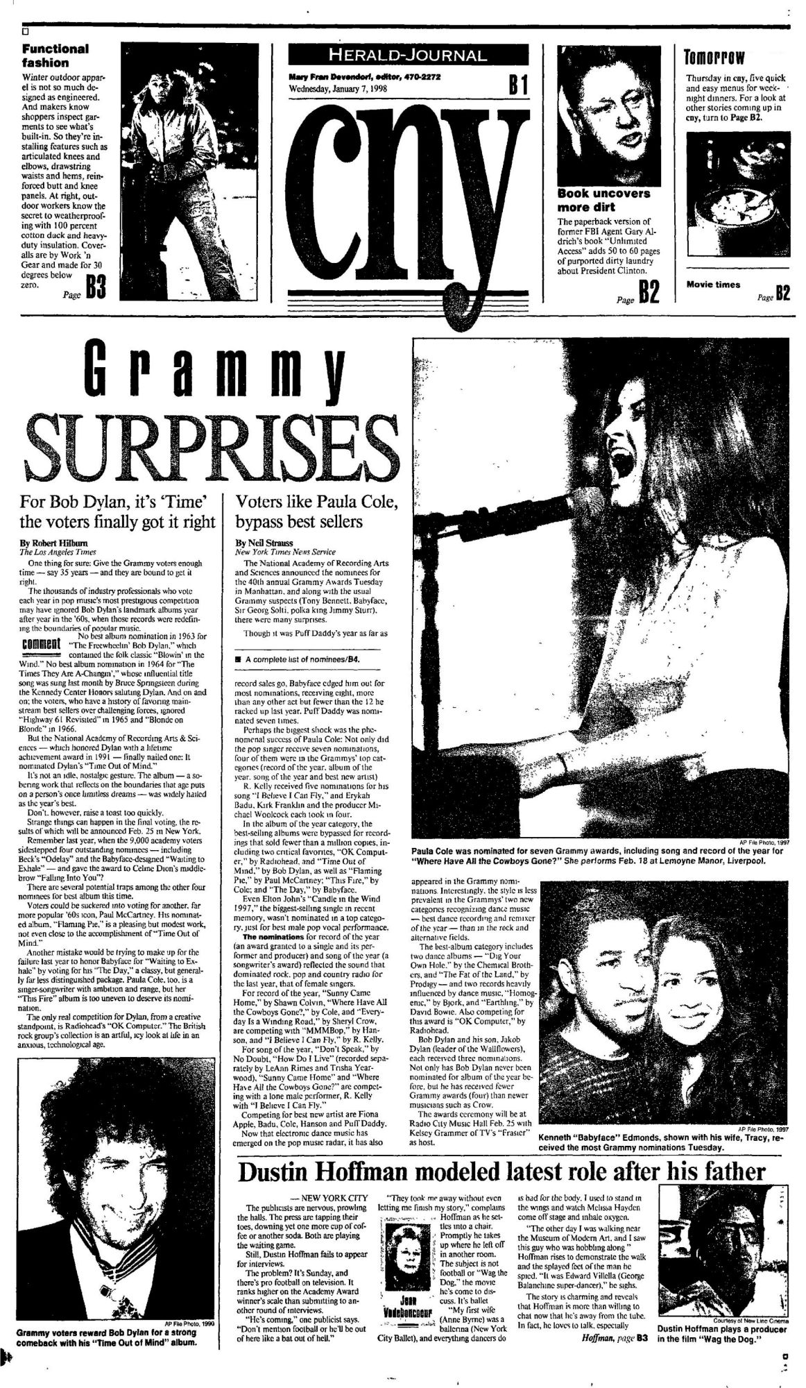 syracuse american herald Bob Dylan front cover