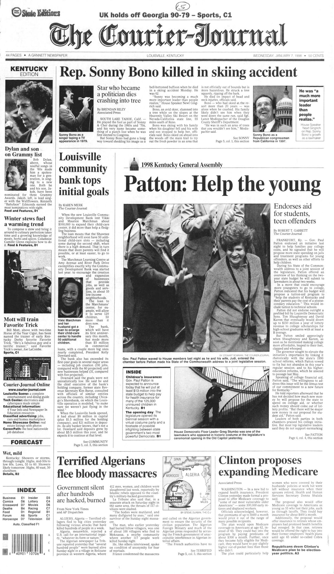 courier journal Bob Dylan front cover