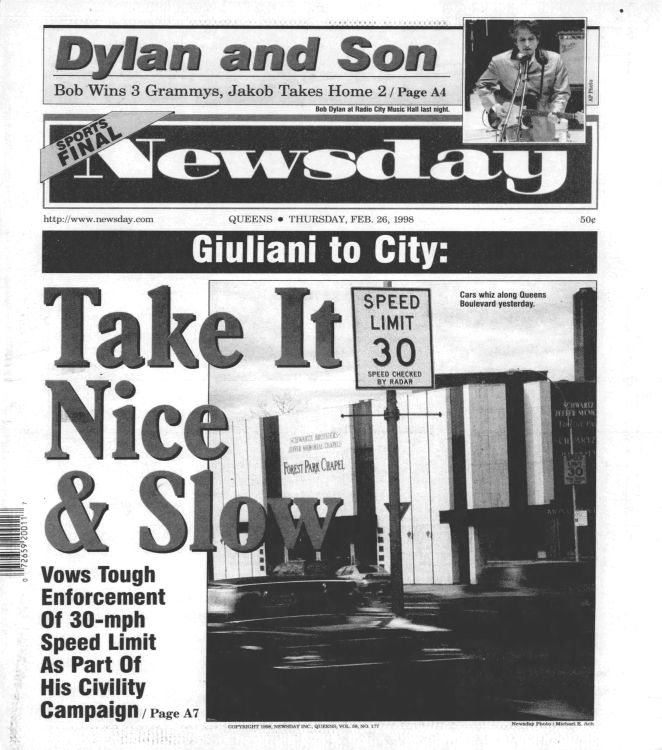 newsday magazine Bob Dylan front cover