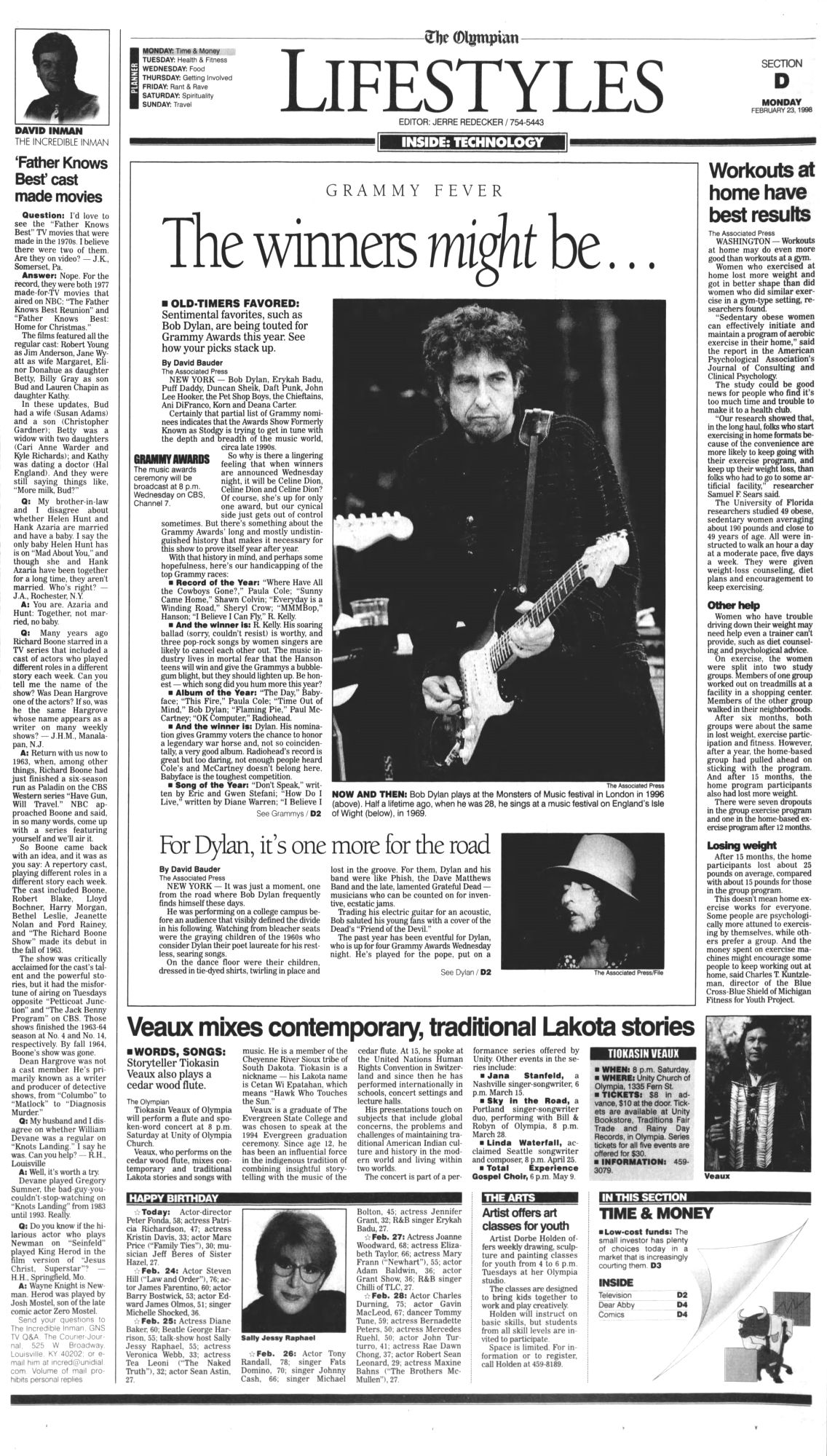 the olympian Bob Dylan front cover