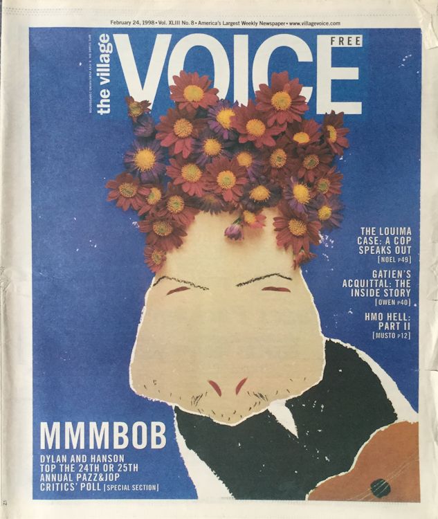 Village voice magazine Bob Dylan front cover 24 February 1998