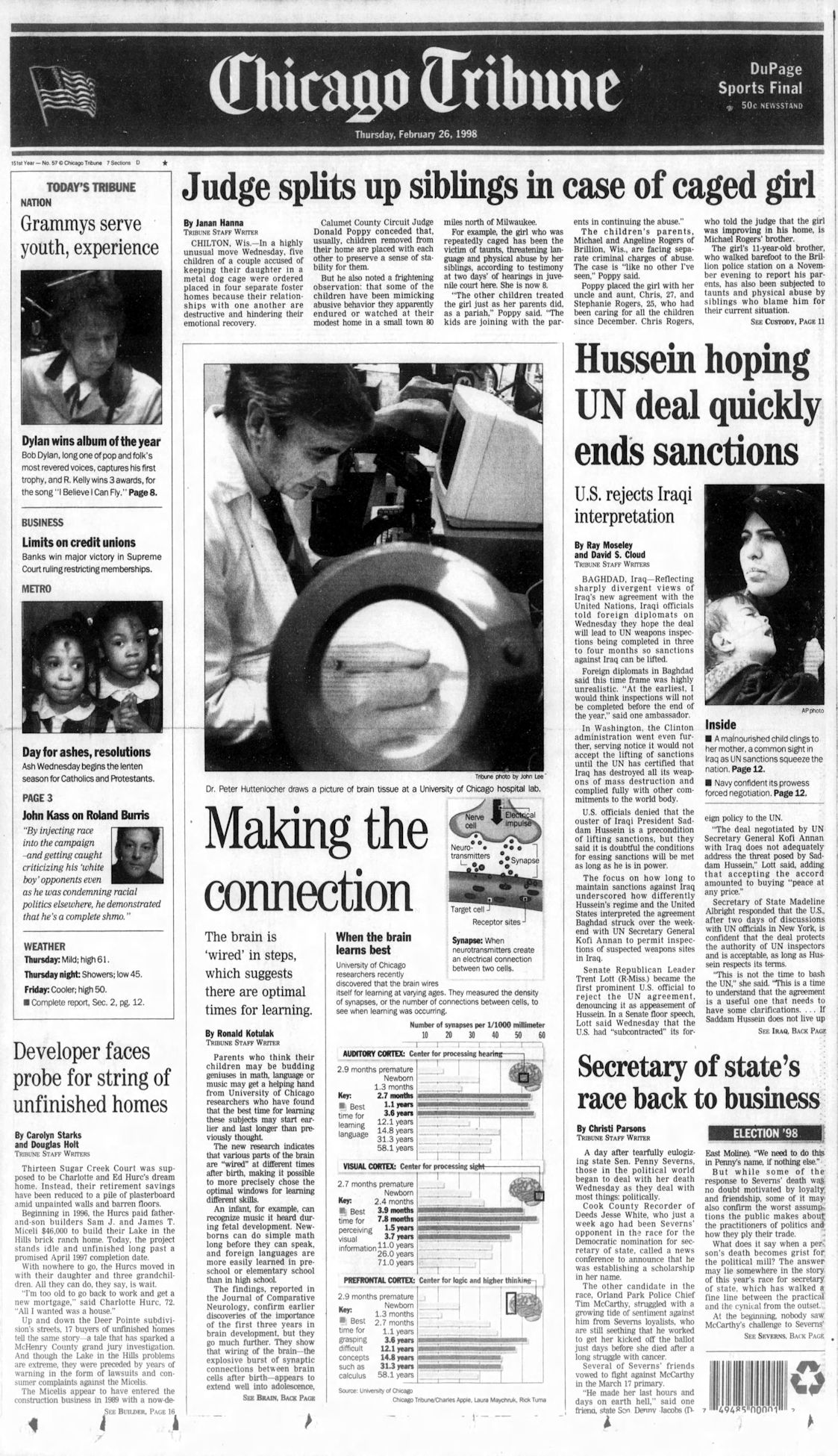 chicago tribune Bob Dylan front cover