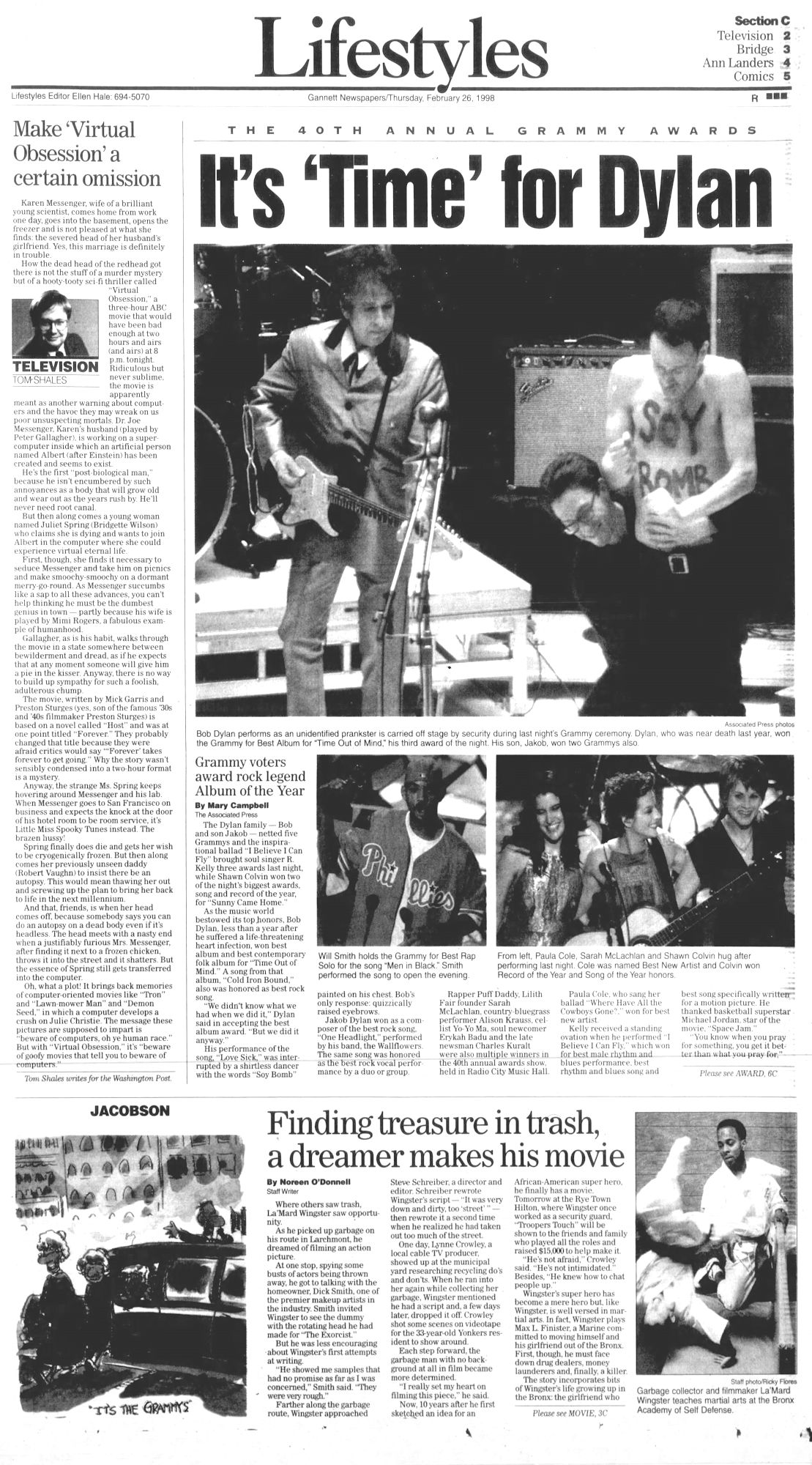 the standard star Bob Dylan front cover