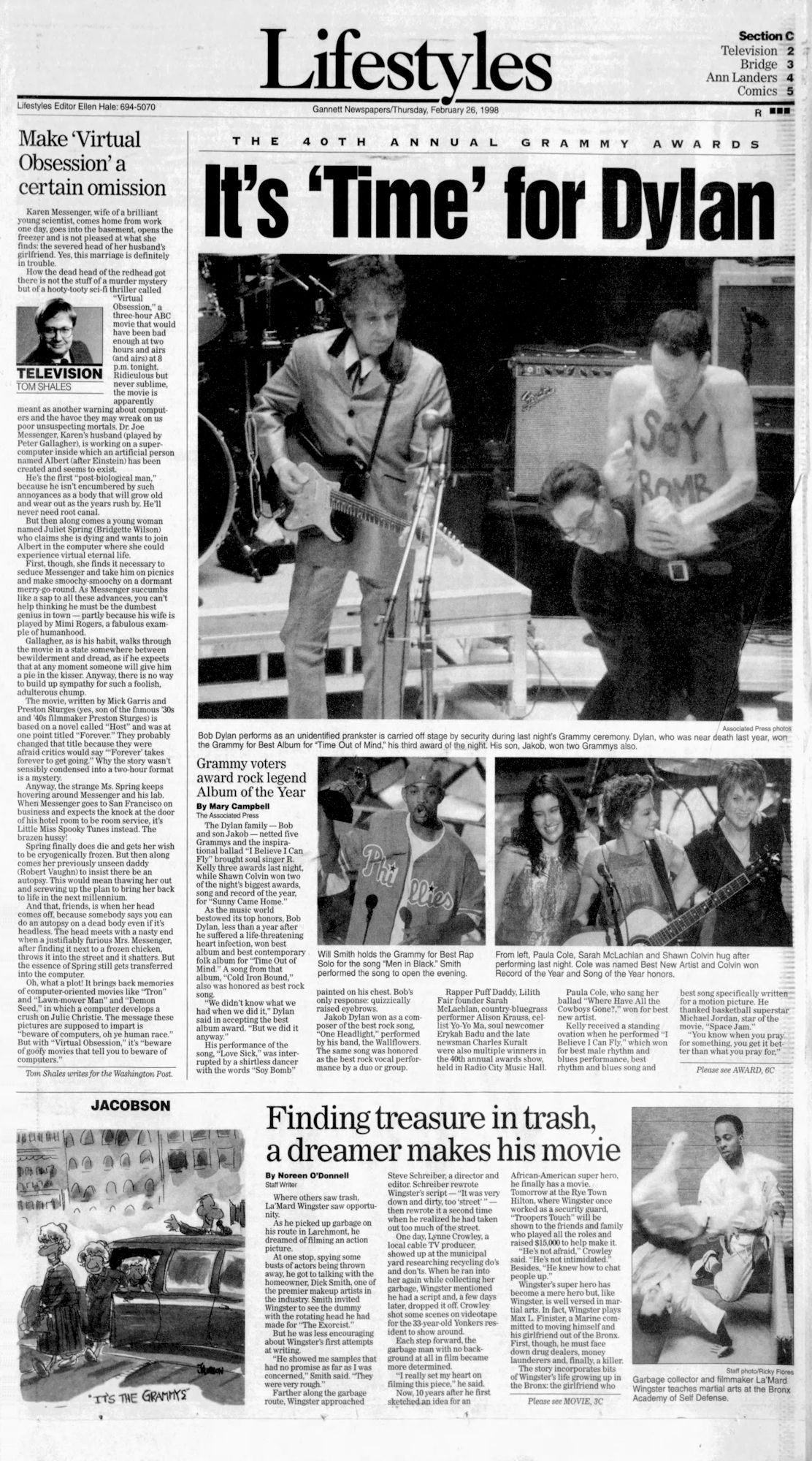 daily argus, Bob Dylan front cover