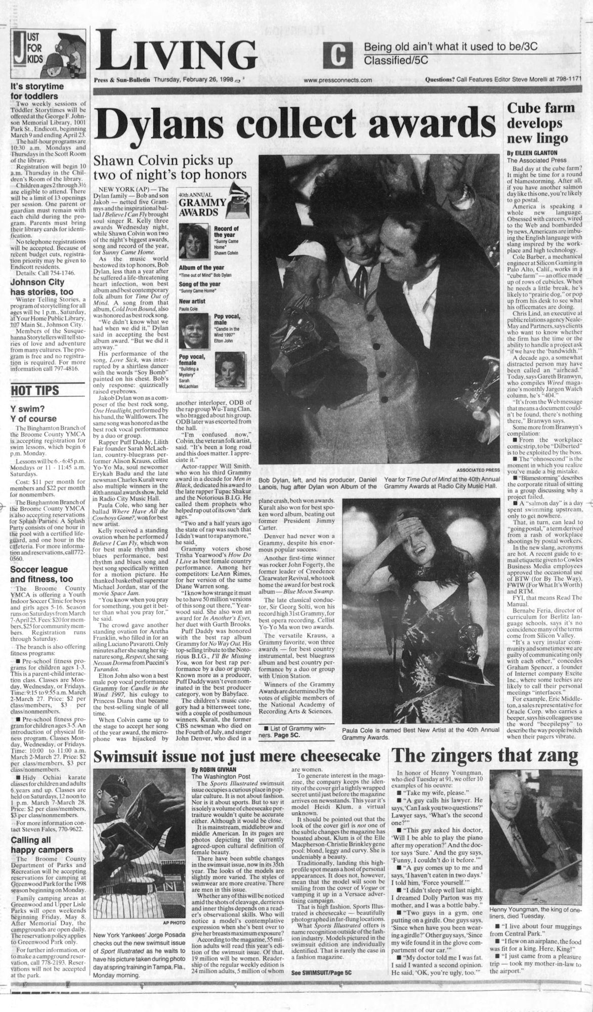 Press & Sun Bulletin Bob Dylan front cover