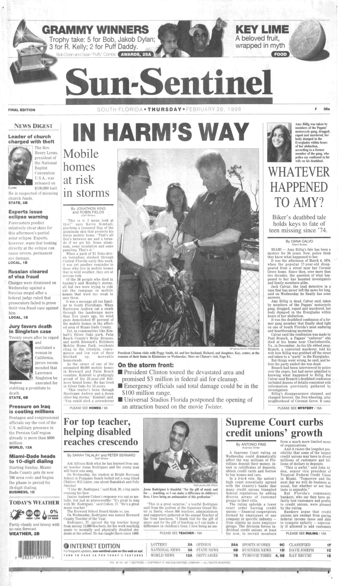 Sun Sentinel Bob Dylan front cover