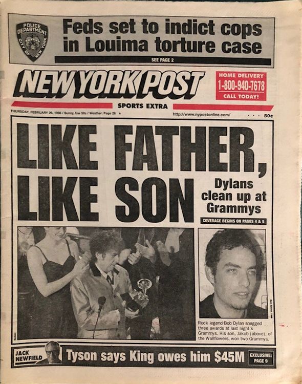 new york post 1998 magazine Bob Dylan front cover