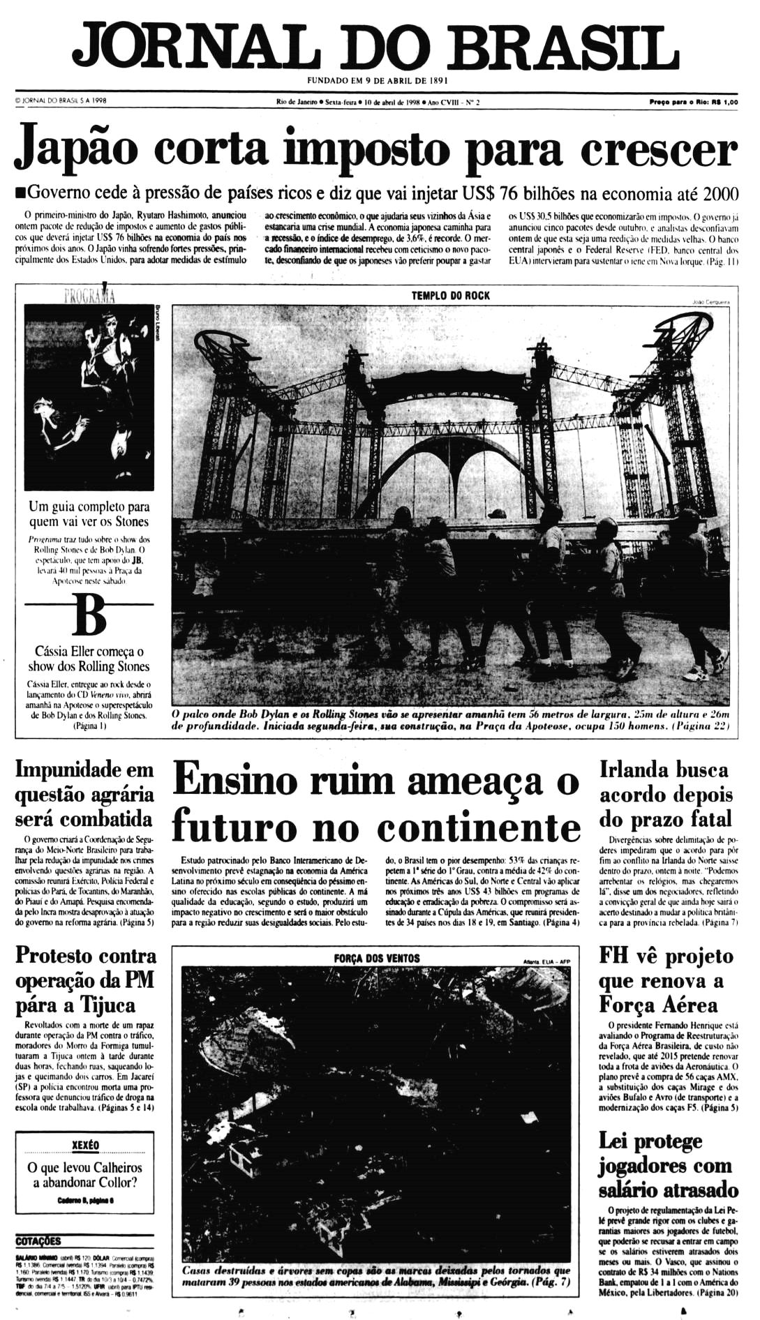 Jornal do Brazil Bob Dylan front cover