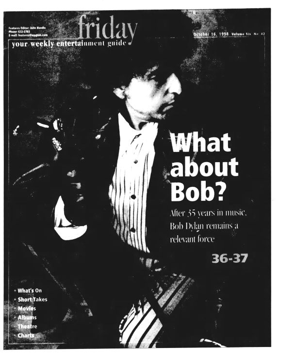 winnipeg sun Bob Dylan front cover