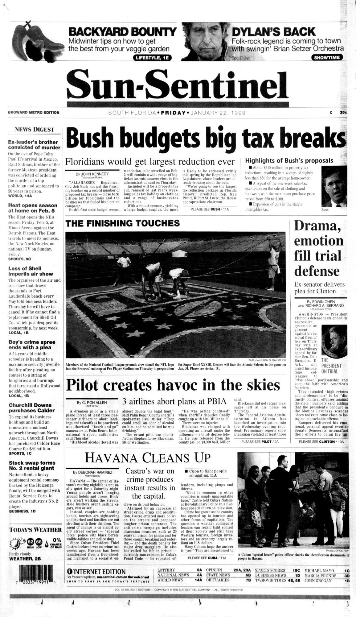 Sun Sentinel Bob Dylan front cover