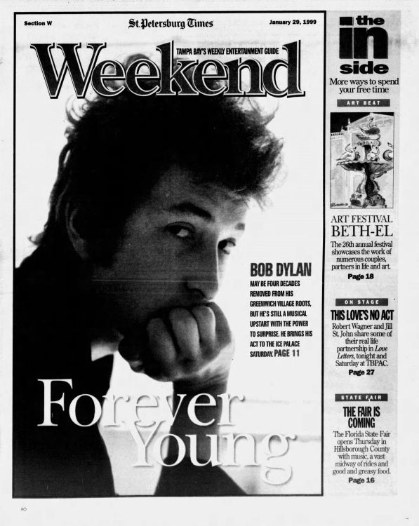 weekend magazine st petersburg times 1995 Bob Dylan front cover