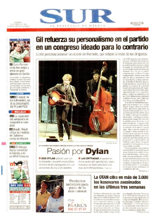 Sur Bob Dylan front cover