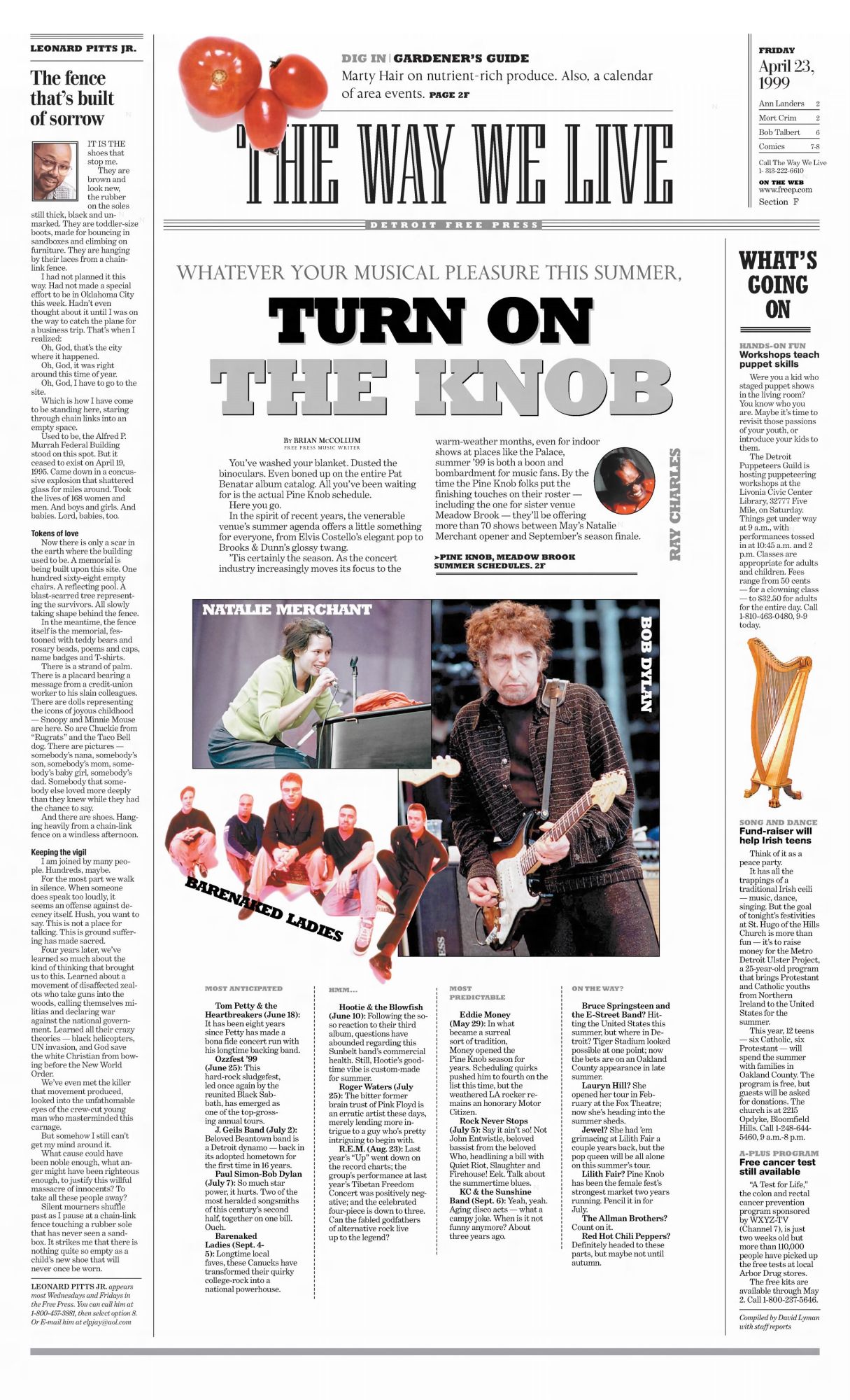 detroit free press Bob Dylan front cover
