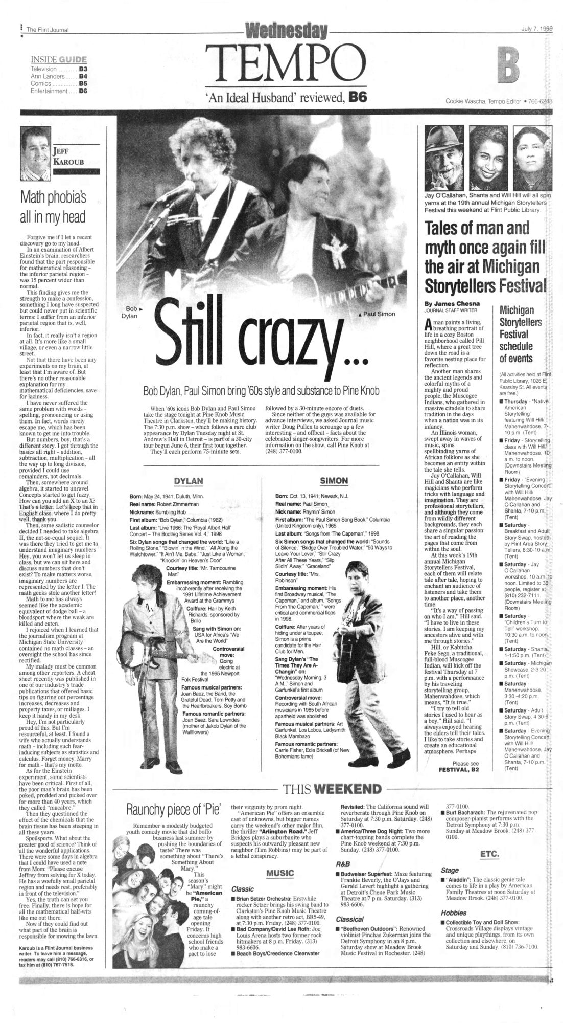 the flint journal Bob Dylan front cover