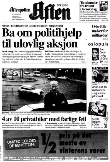 aftenposten Bob Dylan front cover