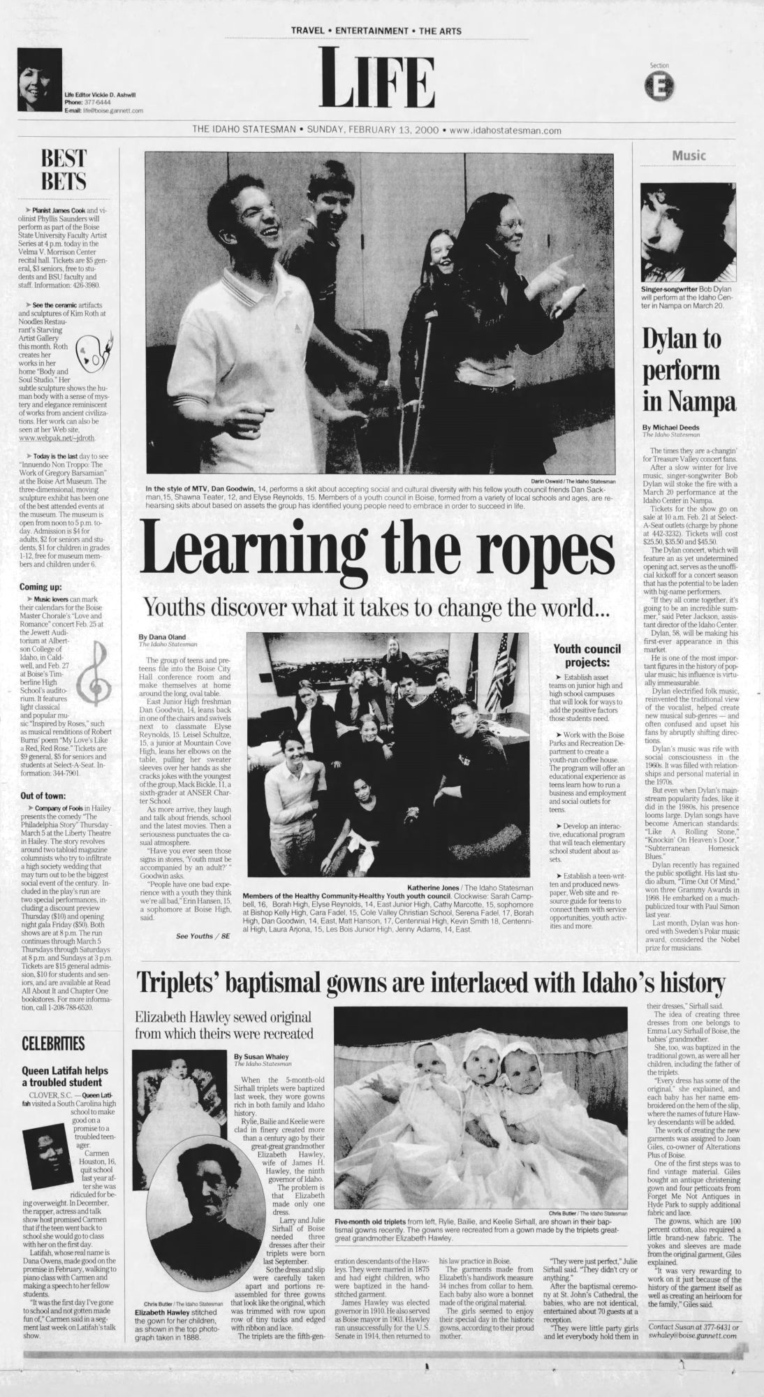 idaho statesman Bob Dylan front cover