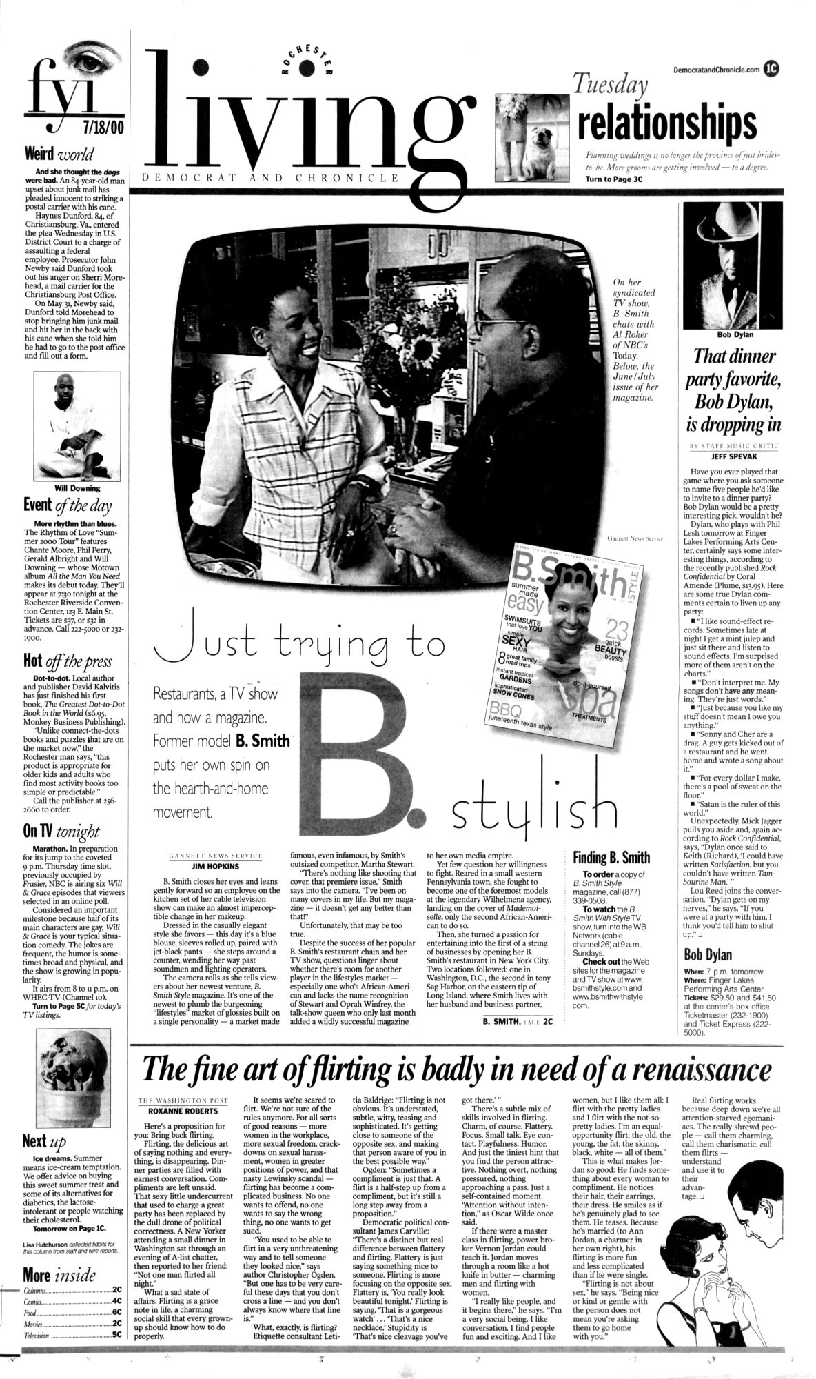 Democrat and Chronicle Bob Dylan front cover