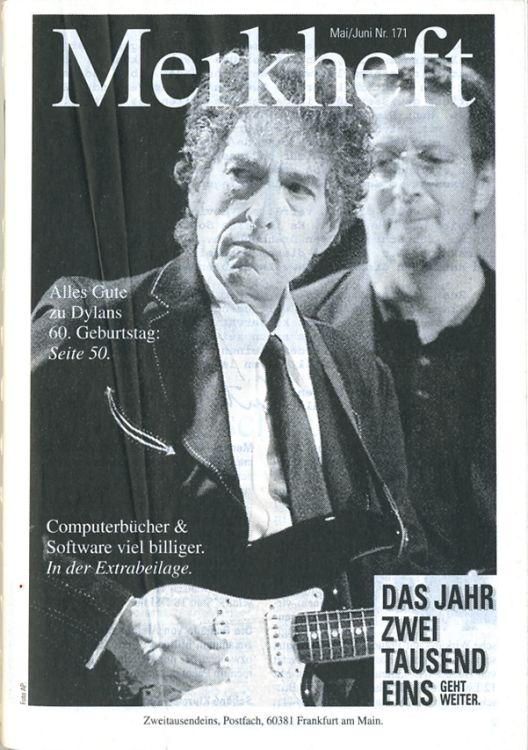 bob dylan  merkheft sales catalogue