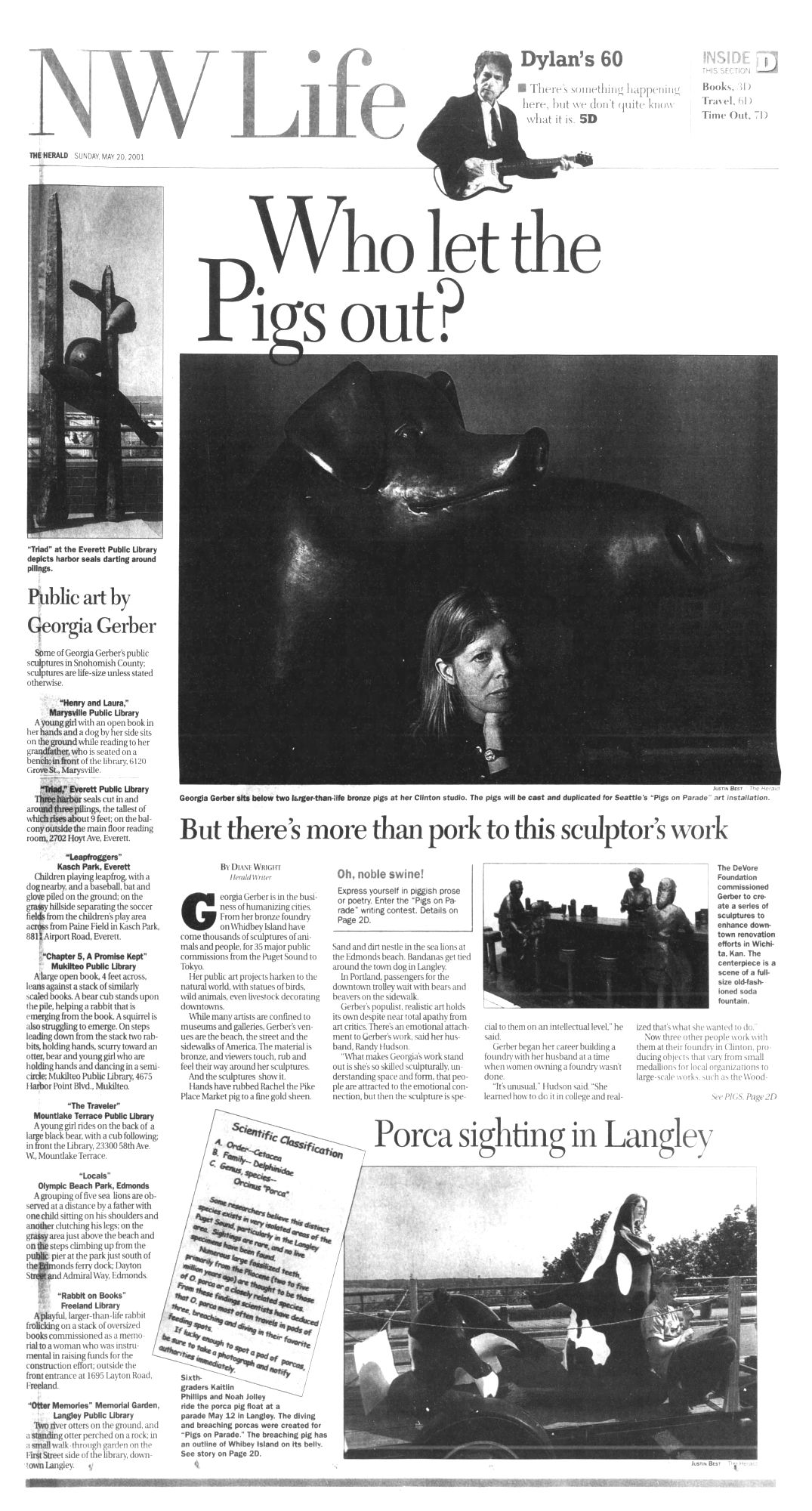everett herald Bob Dylan front cover