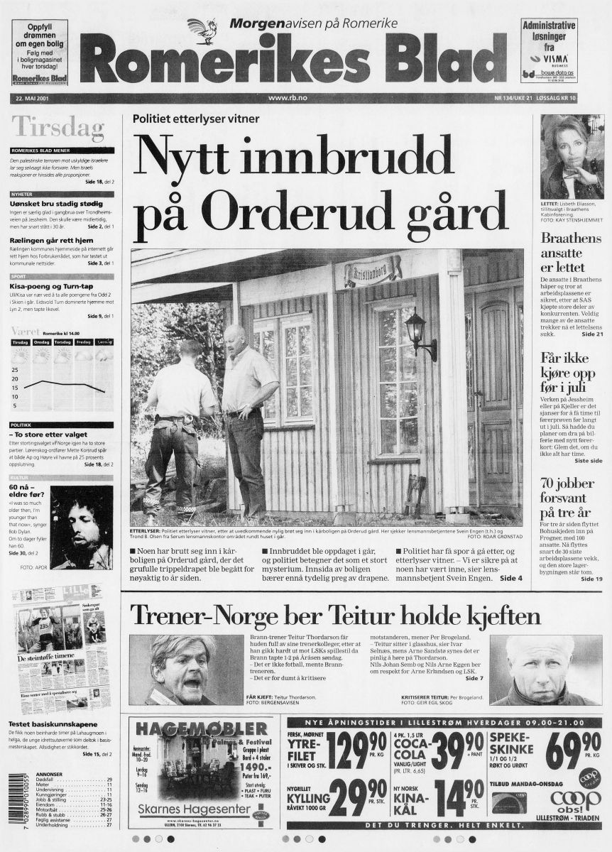ROMERIKES BLAD Bob Dylan front cover