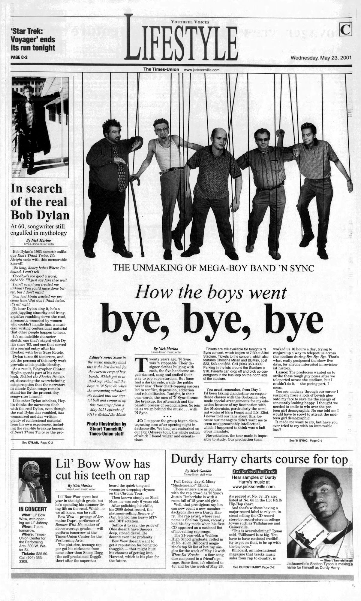 florida times union Bob Dylan front cover