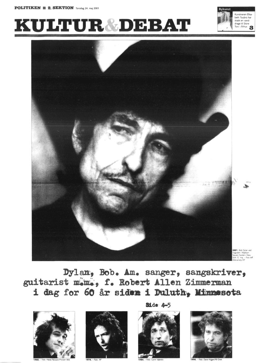 politiken Bob Dylan front cover