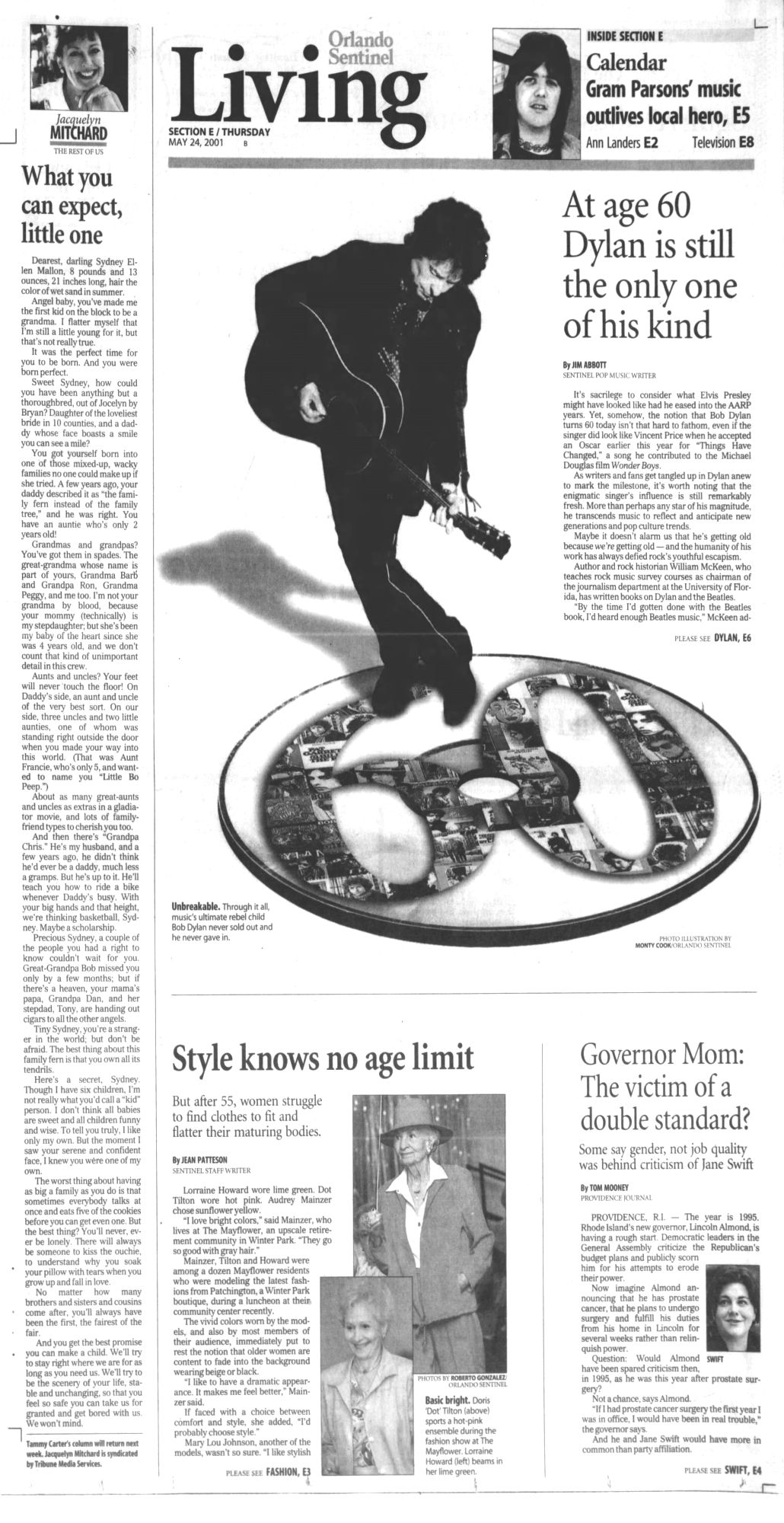 orlando sentinel Bob Dylan front cover
