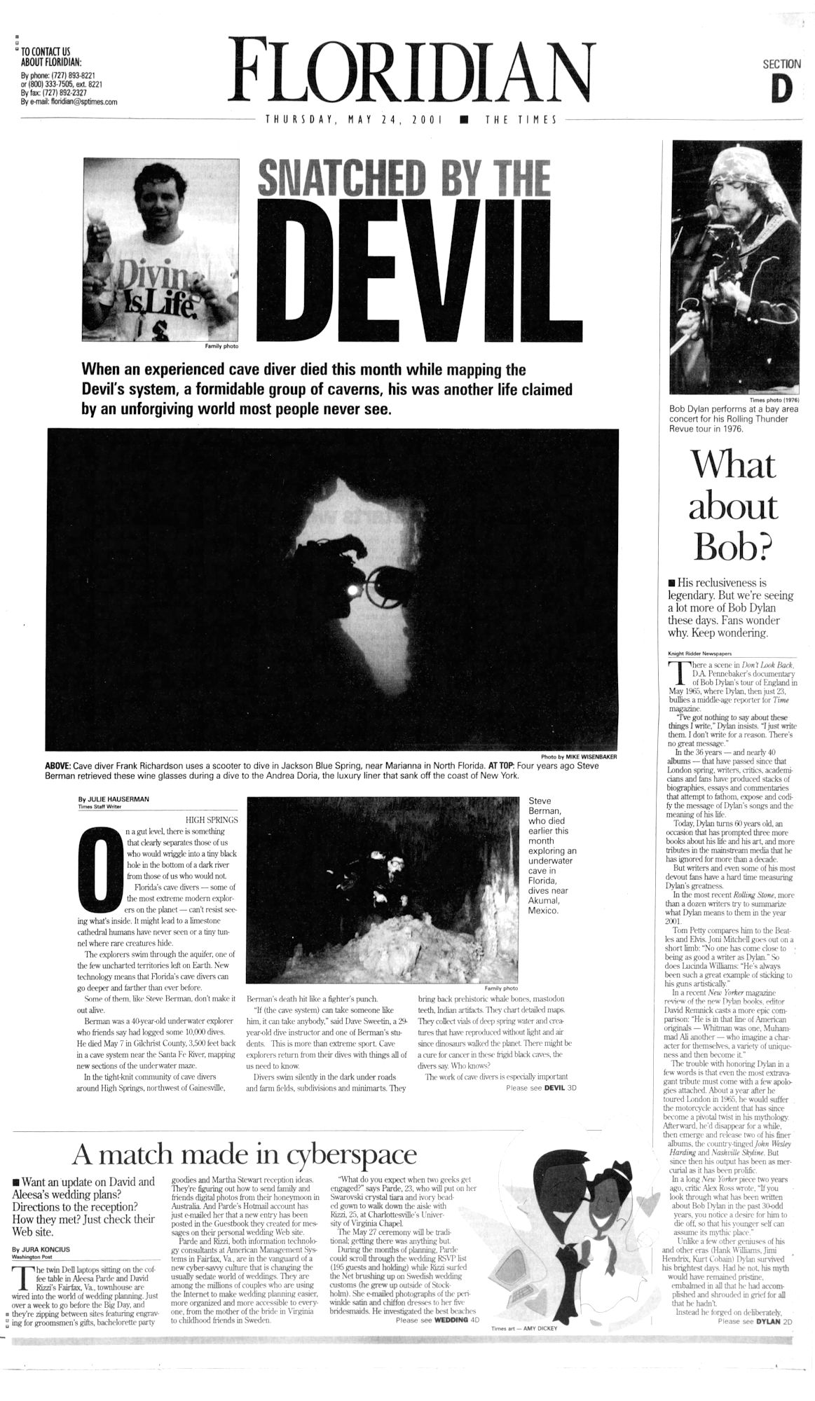 st petersburg times Bob Dylan front cover