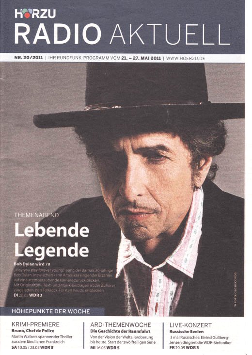 horzu radio aktuell magazine Bob Dylan front cover