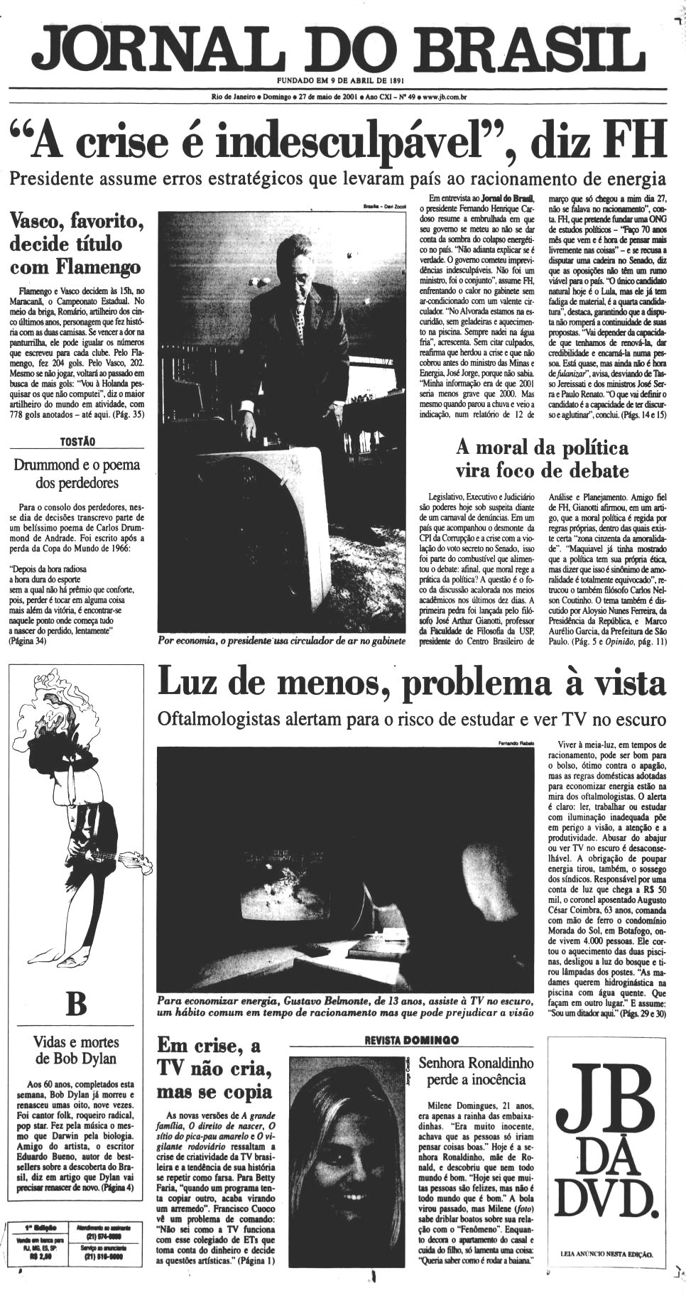 Jornal do Brazil Bob Dylan front cover