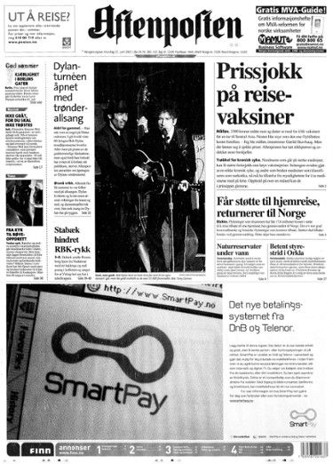 aftenposten Bob Dylan front cover