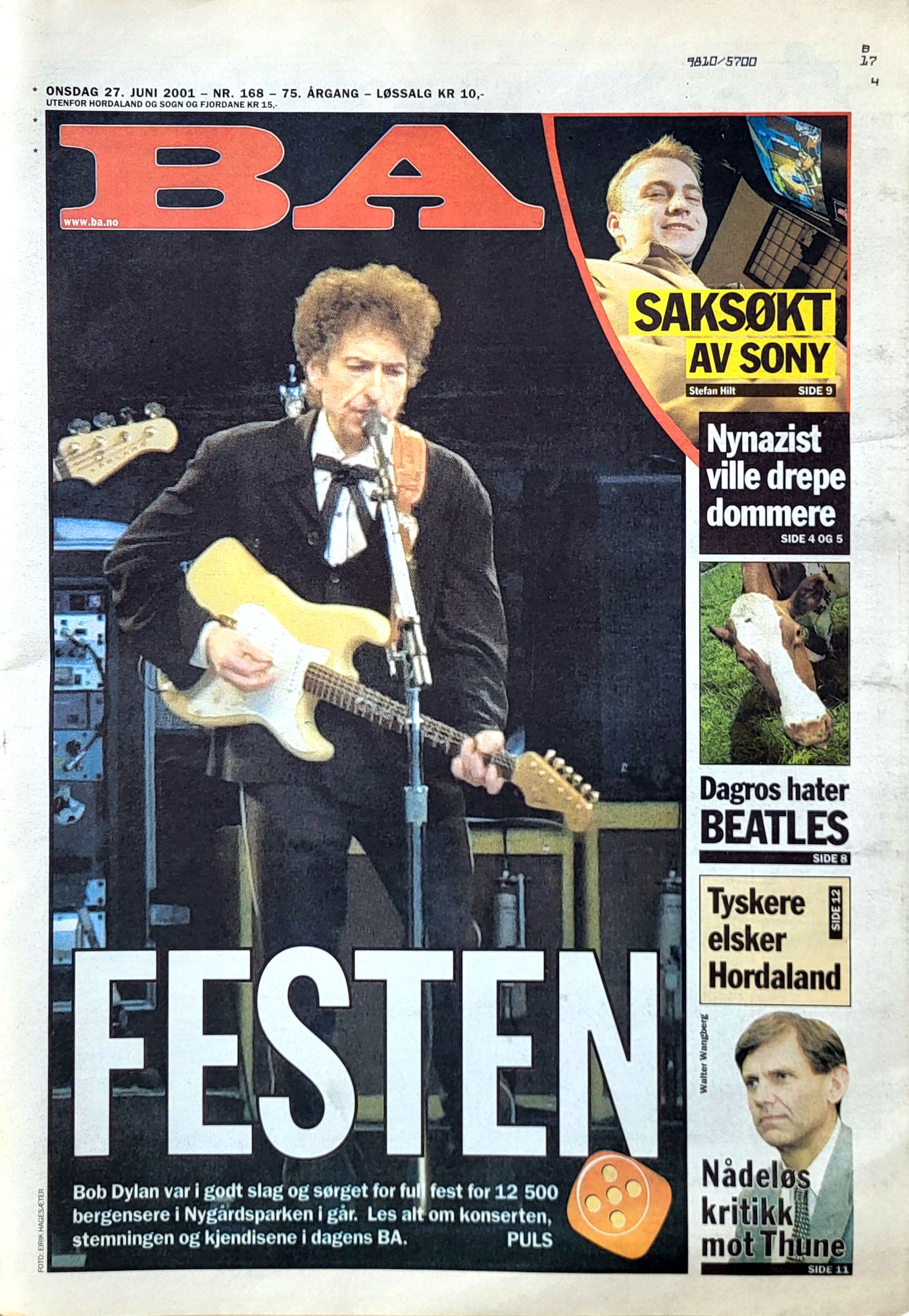 BA molde norway magazine Bob Dylan front cover