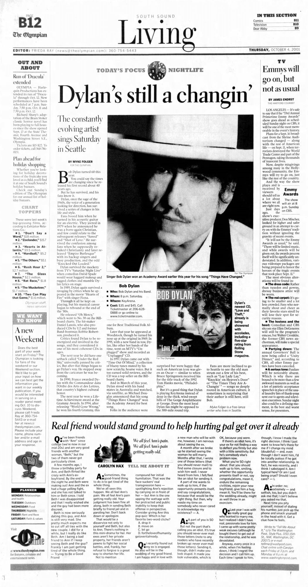 the olympian Bob Dylan front cover