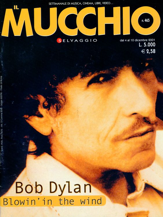 mucchio selvaggio 2001 12 magazine Bob Dylan front cover