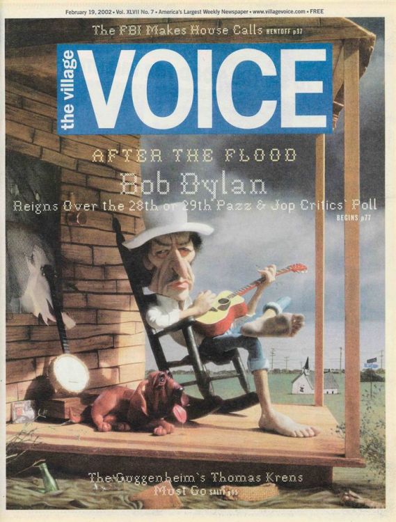 Village voice magazine Bob Dylan front cover January 2002