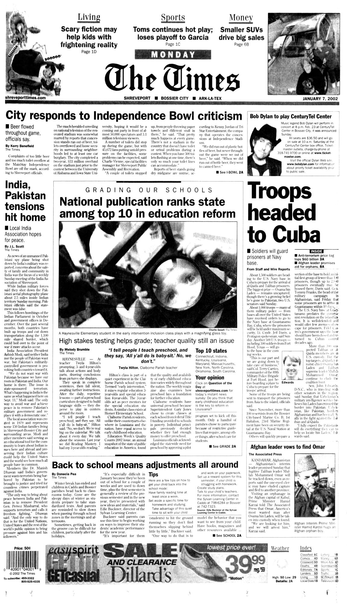 the times louisiana Bob Dylan front cover